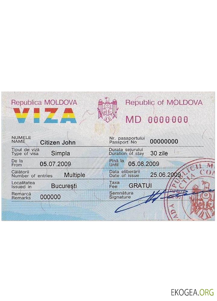 Visa MOLDAVIE